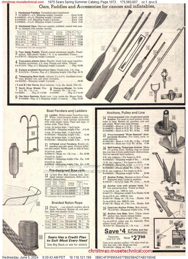 1975 Sears Spring Summer Catalog, Page 1073