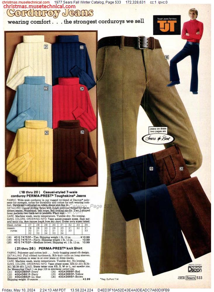 1977 Sears Fall Winter Catalog, Page 533