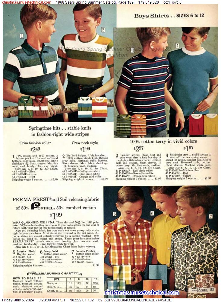 1968 Sears Spring Summer Catalog, Page 189