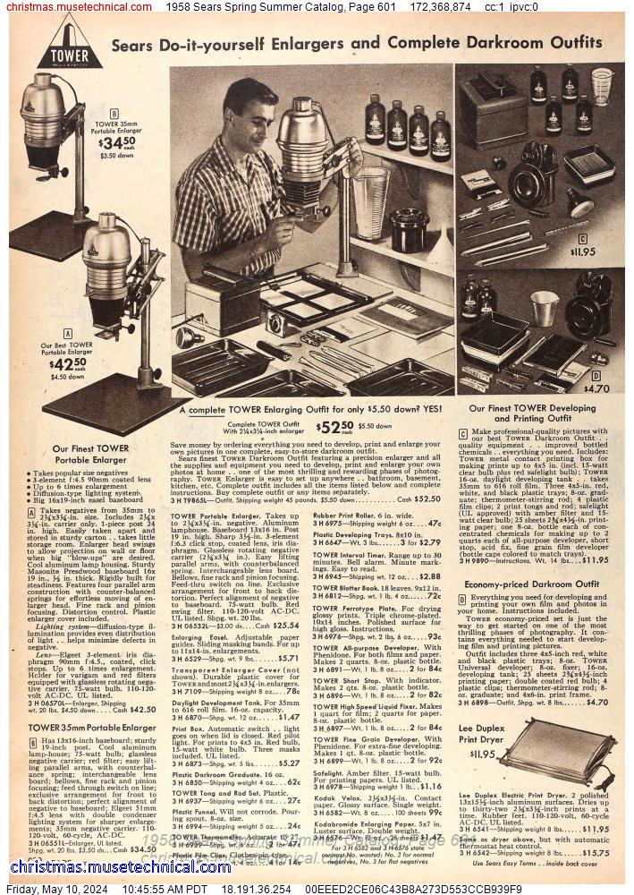 1958 Sears Spring Summer Catalog, Page 601