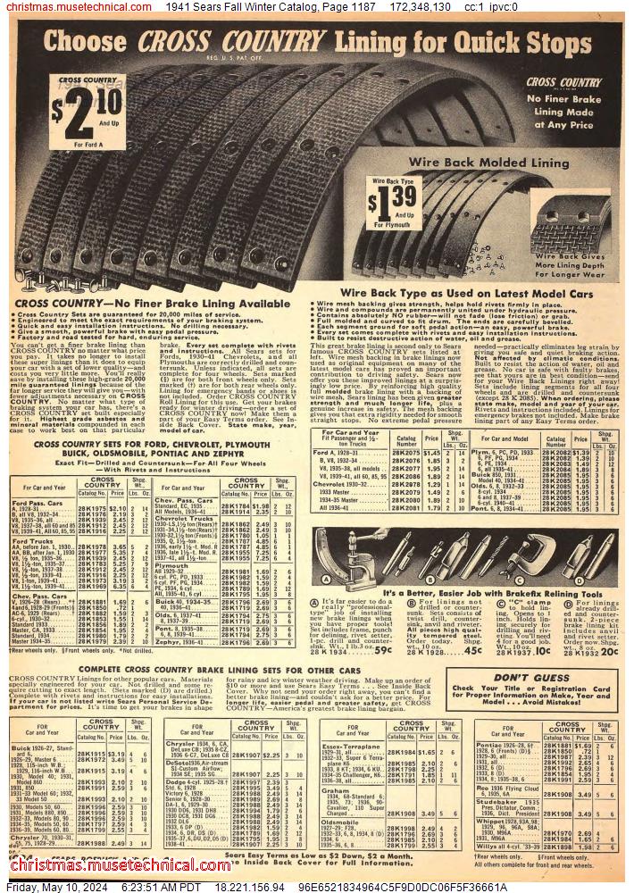 1941 Sears Fall Winter Catalog, Page 1187