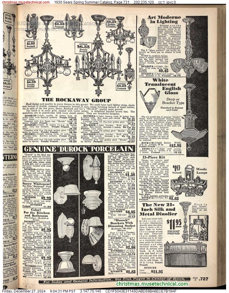 1930 Sears Spring Summer Catalog, Page 731