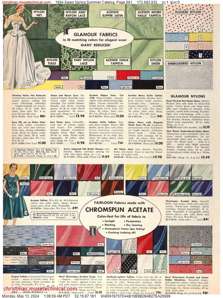 1954 Sears Spring Summer Catalog, Page 581