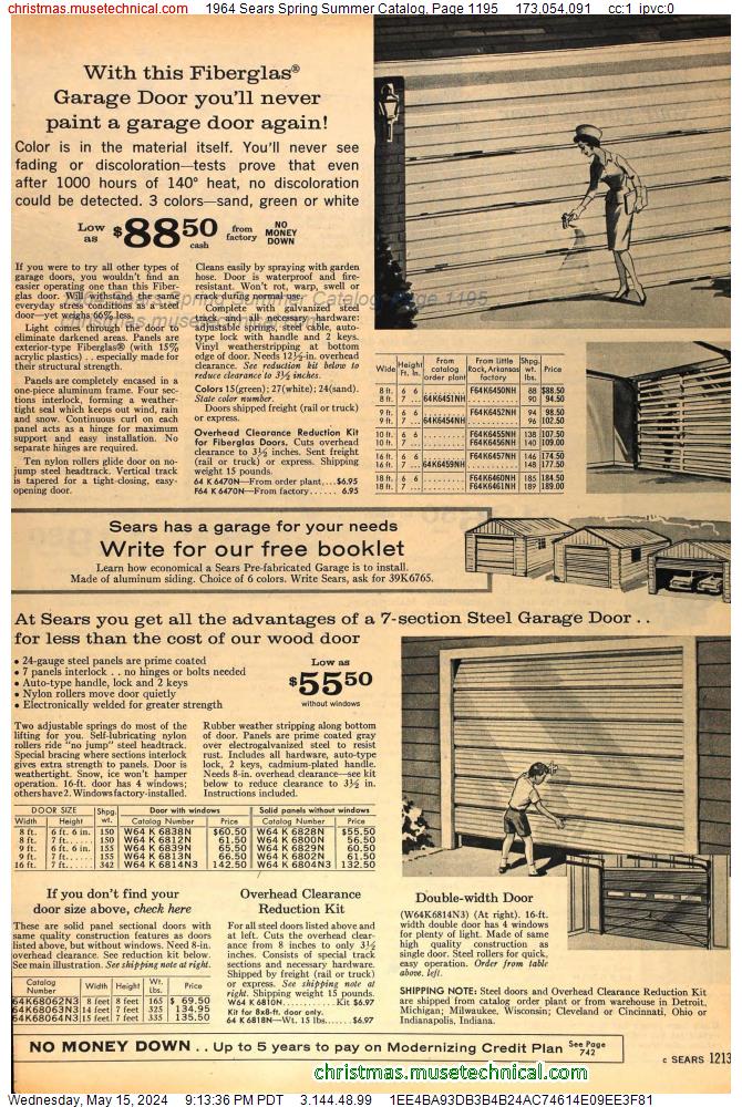 1964 Sears Spring Summer Catalog, Page 1195