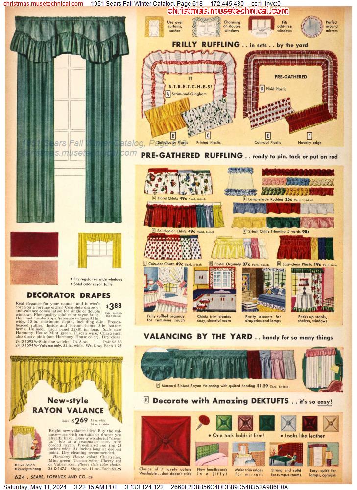 1951 Sears Fall Winter Catalog, Page 618