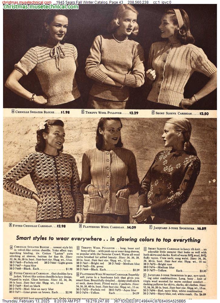 1945 Sears Fall Winter Catalog, Page 43