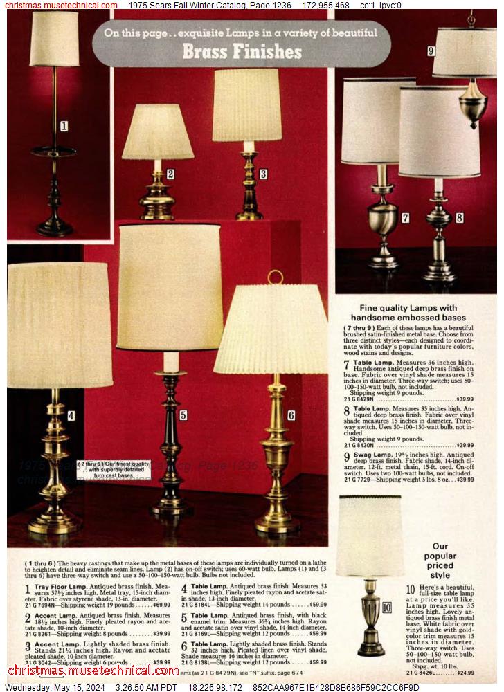 1975 Sears Fall Winter Catalog, Page 1236