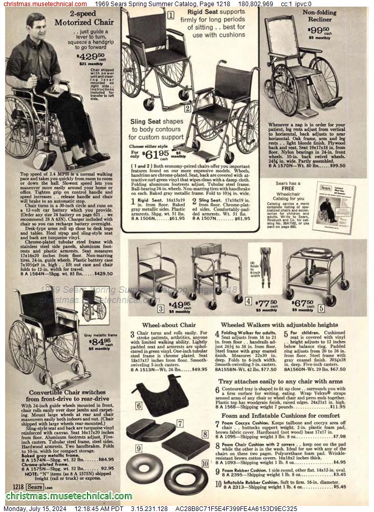 1969 Sears Spring Summer Catalog, Page 1218