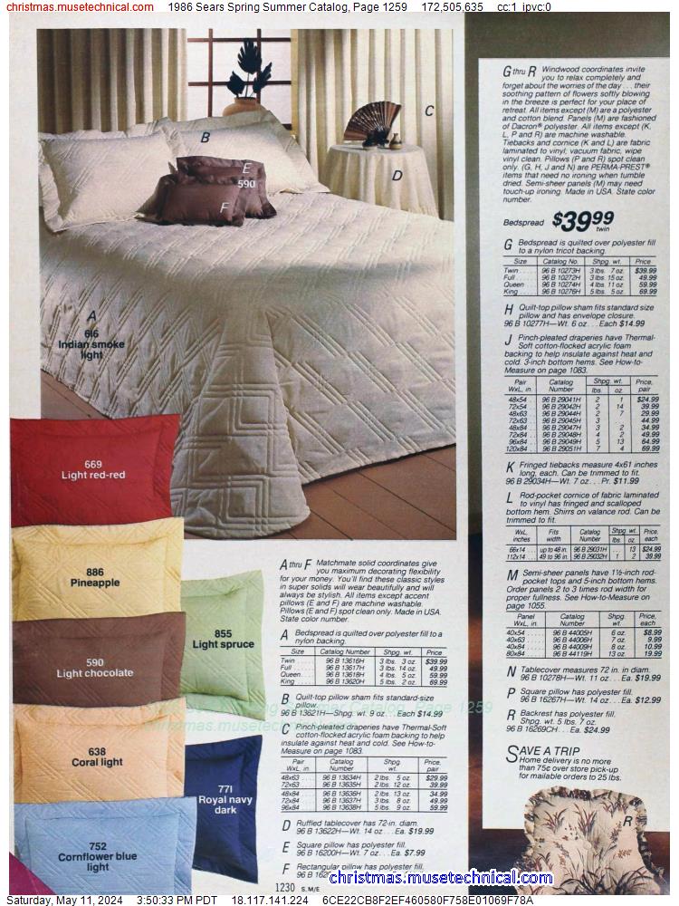 1986 Sears Spring Summer Catalog, Page 1259