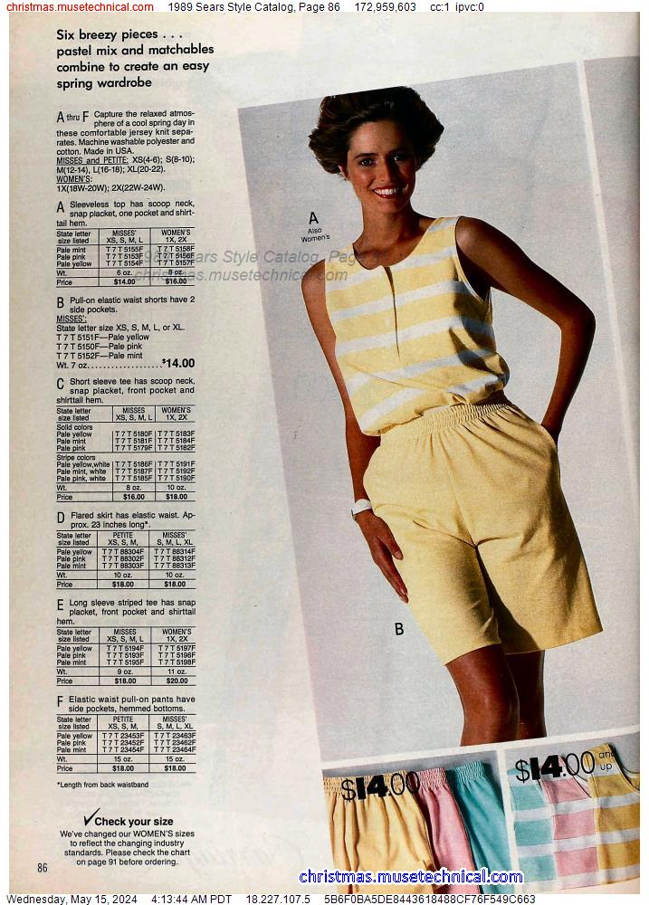 1989 Sears Style Catalog, Page 86
