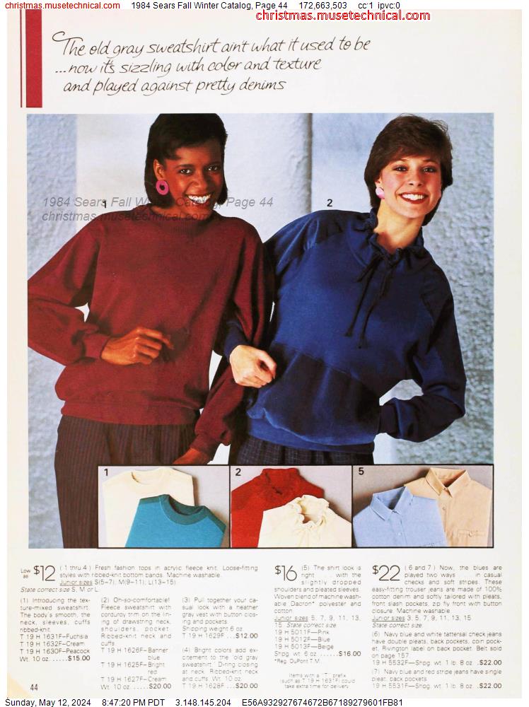 1984 Sears Fall Winter Catalog, Page 44