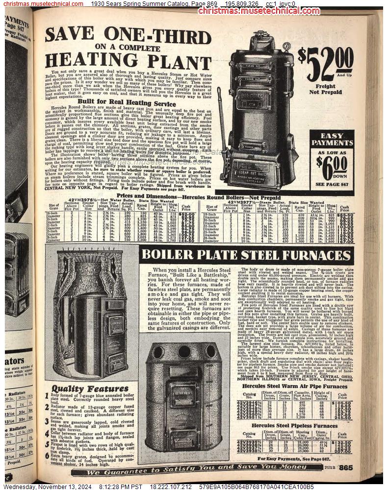 1930 Sears Spring Summer Catalog, Page 869