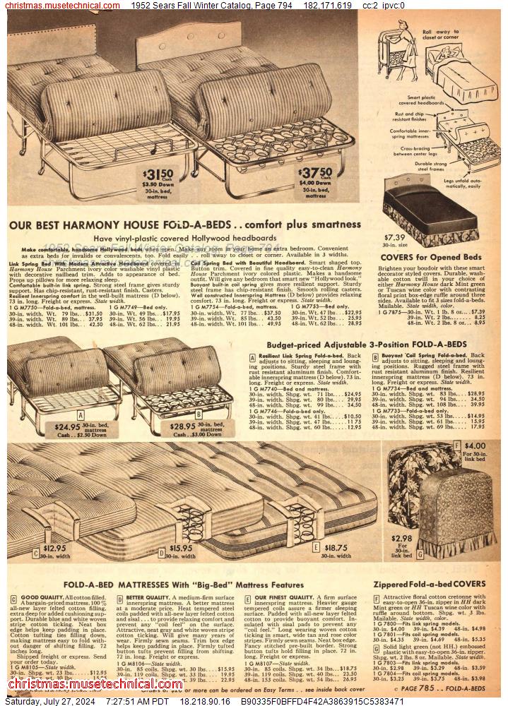 1952 Sears Fall Winter Catalog, Page 794