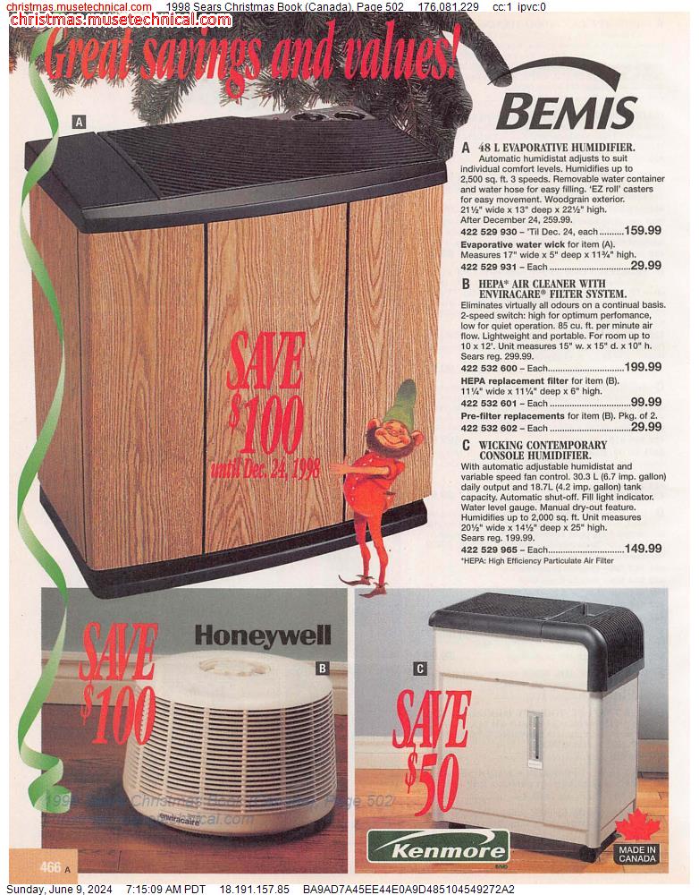 1998 Sears Christmas Book (Canada), Page 502