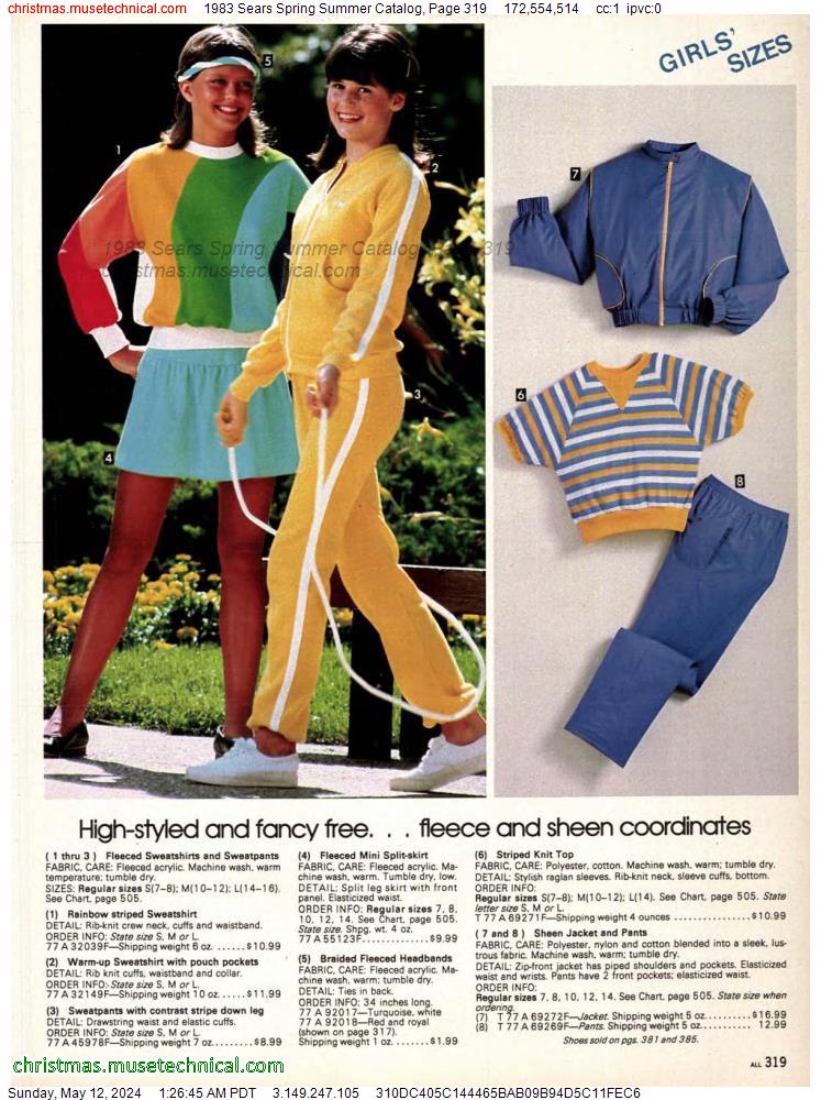1983 Sears Spring Summer Catalog, Page 319