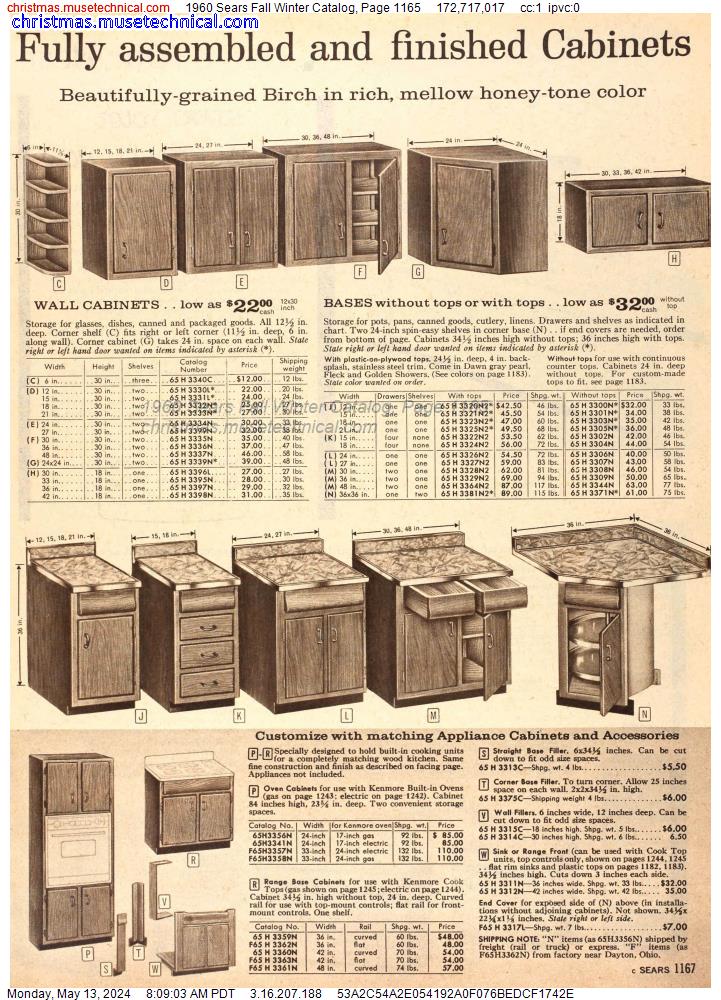 1960 Sears Fall Winter Catalog, Page 1165