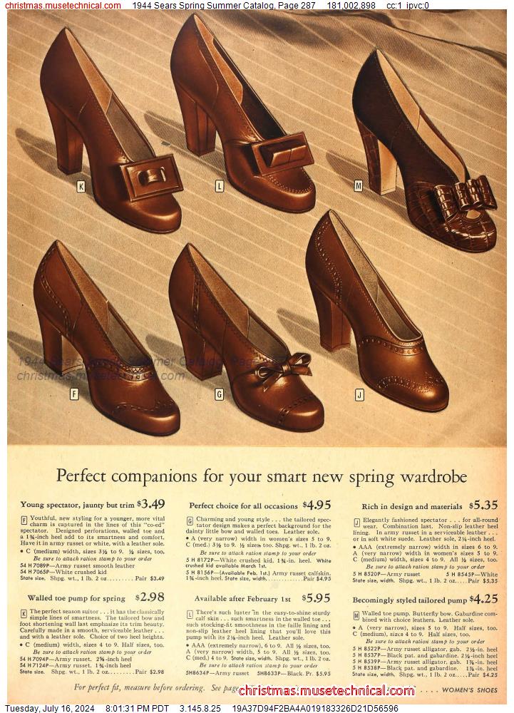 1944 Sears Spring Summer Catalog, Page 287