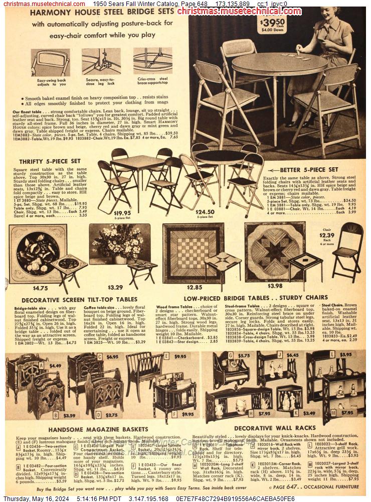 1950 Sears Fall Winter Catalog, Page 648
