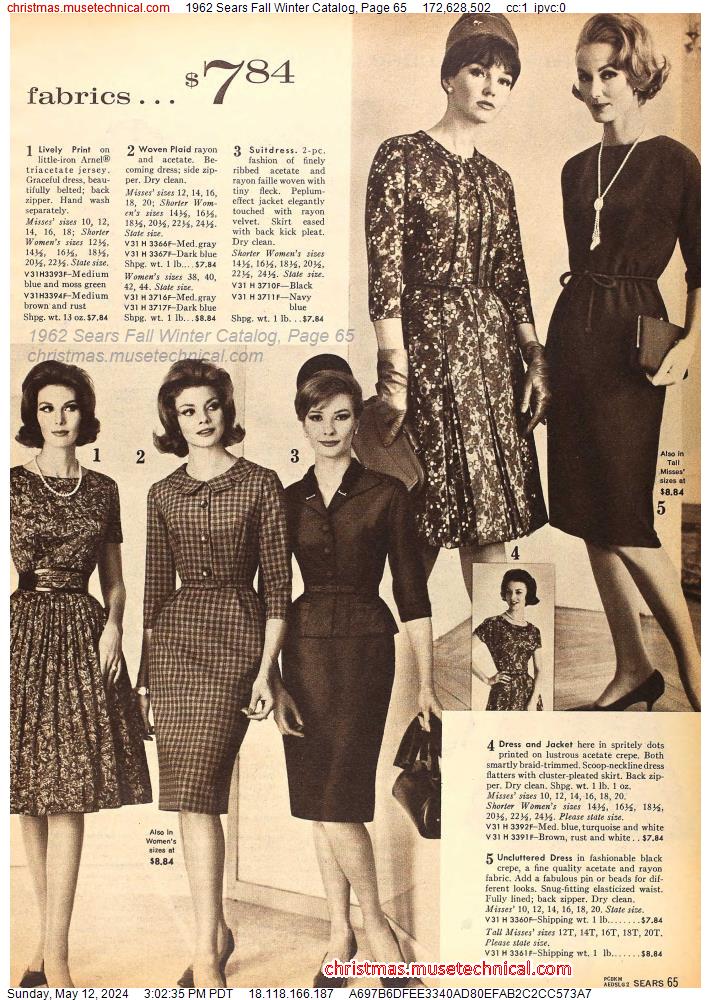 1962 Sears Fall Winter Catalog, Page 65