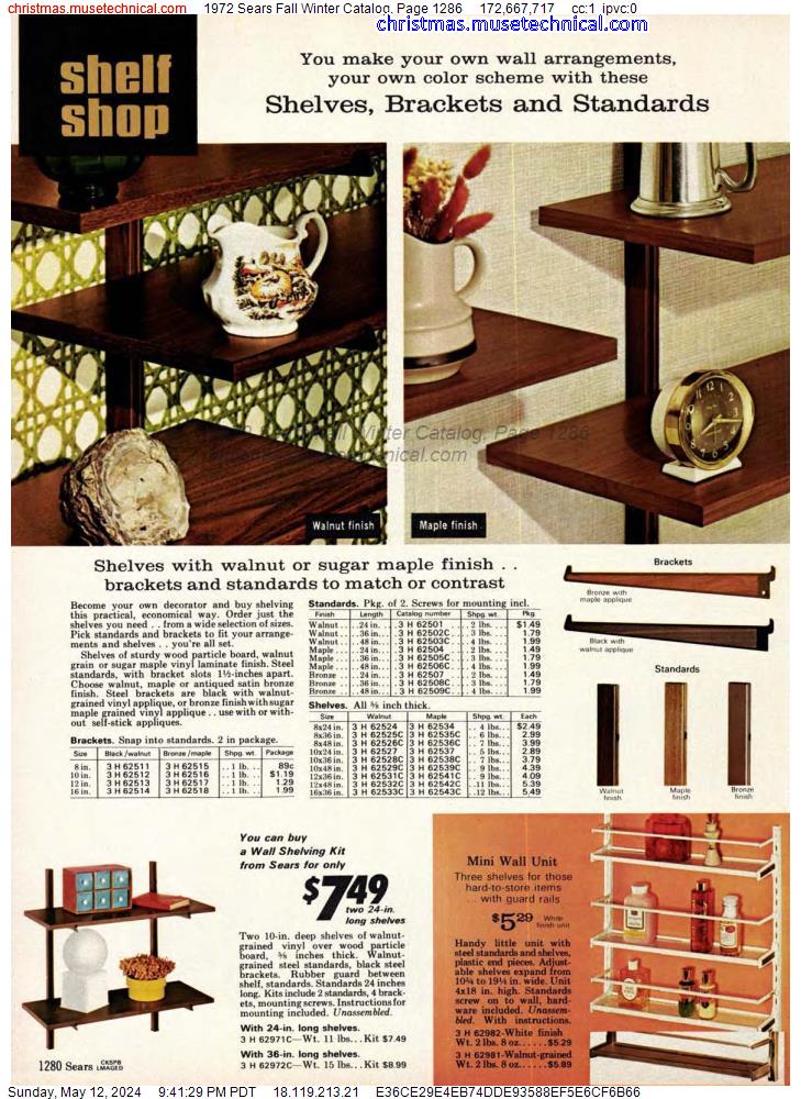 1972 Sears Fall Winter Catalog, Page 1286