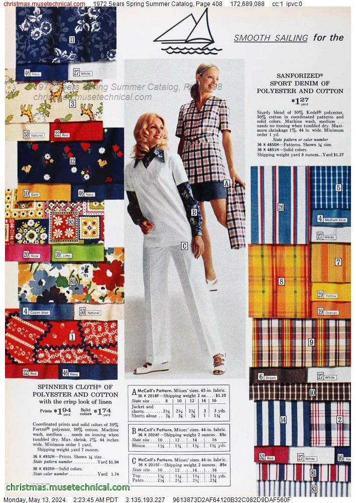 1972 Sears Spring Summer Catalog, Page 408