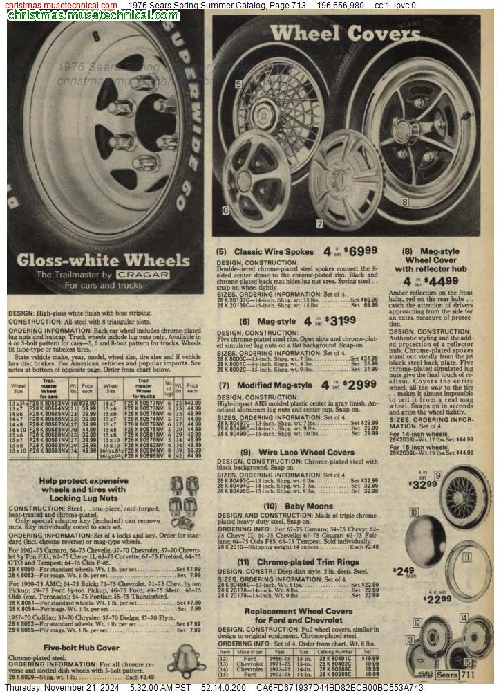 1976 Sears Spring Summer Catalog, Page 713