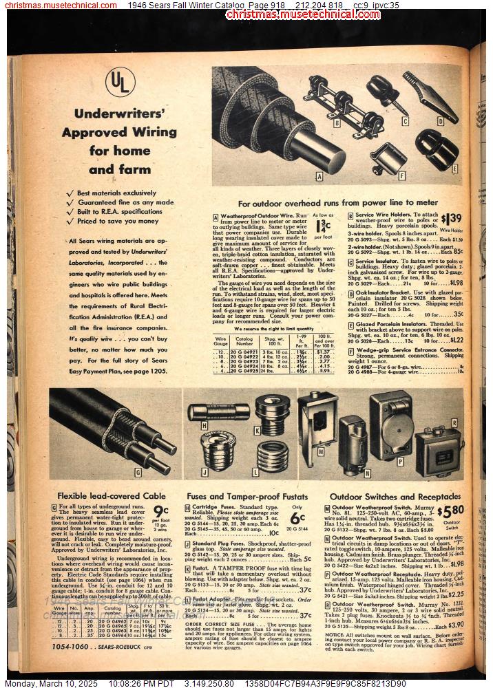 1946 Sears Fall Winter Catalog, Page 918