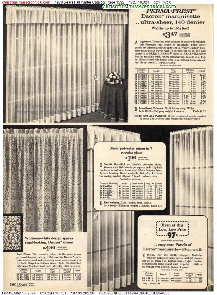 1970 Sears Fall Winter Catalog, Page 1592