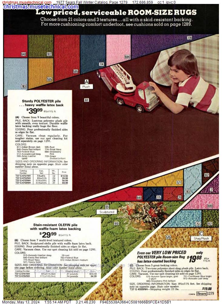 1977 Sears Fall Winter Catalog, Page 1279