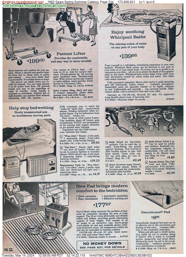 1963 Sears Spring Summer Catalog, Page 744