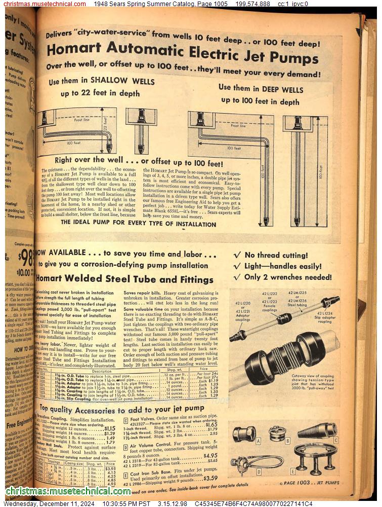 1948 Sears Spring Summer Catalog, Page 1005