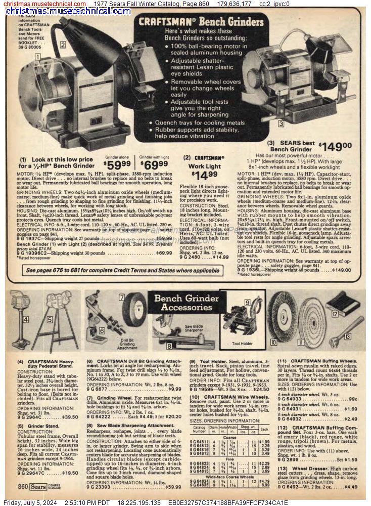 1977 Sears Fall Winter Catalog, Page 860