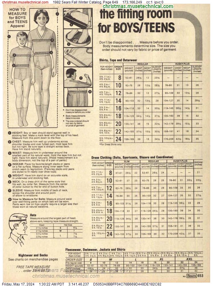 1982 Sears Fall Winter Catalog, Page 649