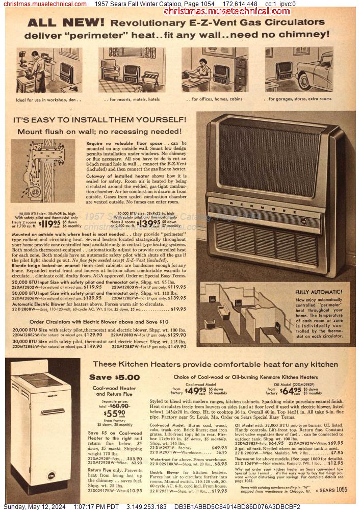 1957 Sears Fall Winter Catalog, Page 1054