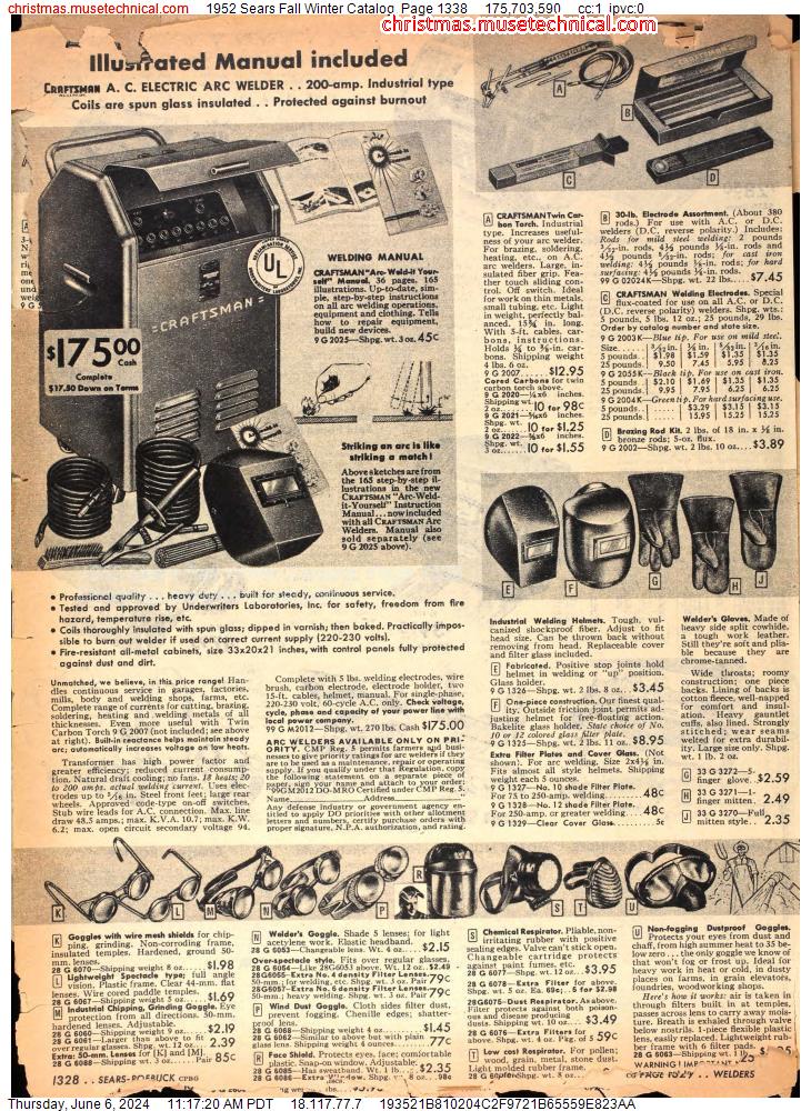 1952 Sears Fall Winter Catalog, Page 1338