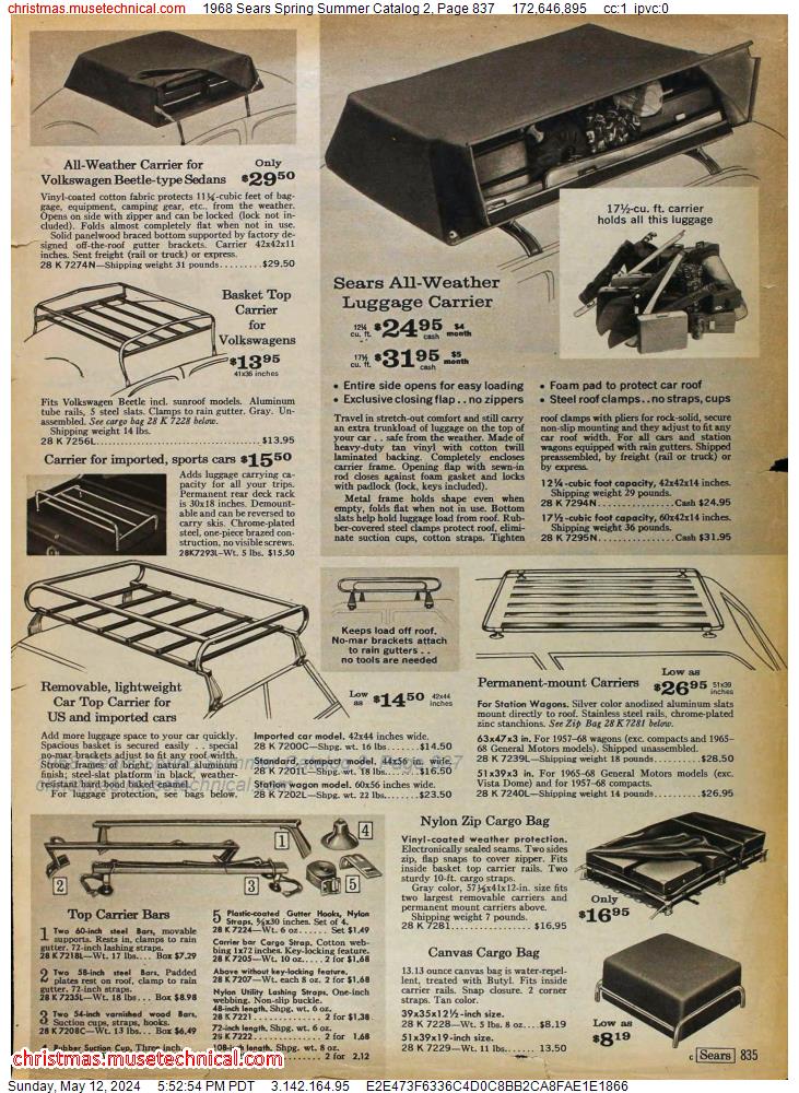 1968 Sears Spring Summer Catalog 2, Page 837