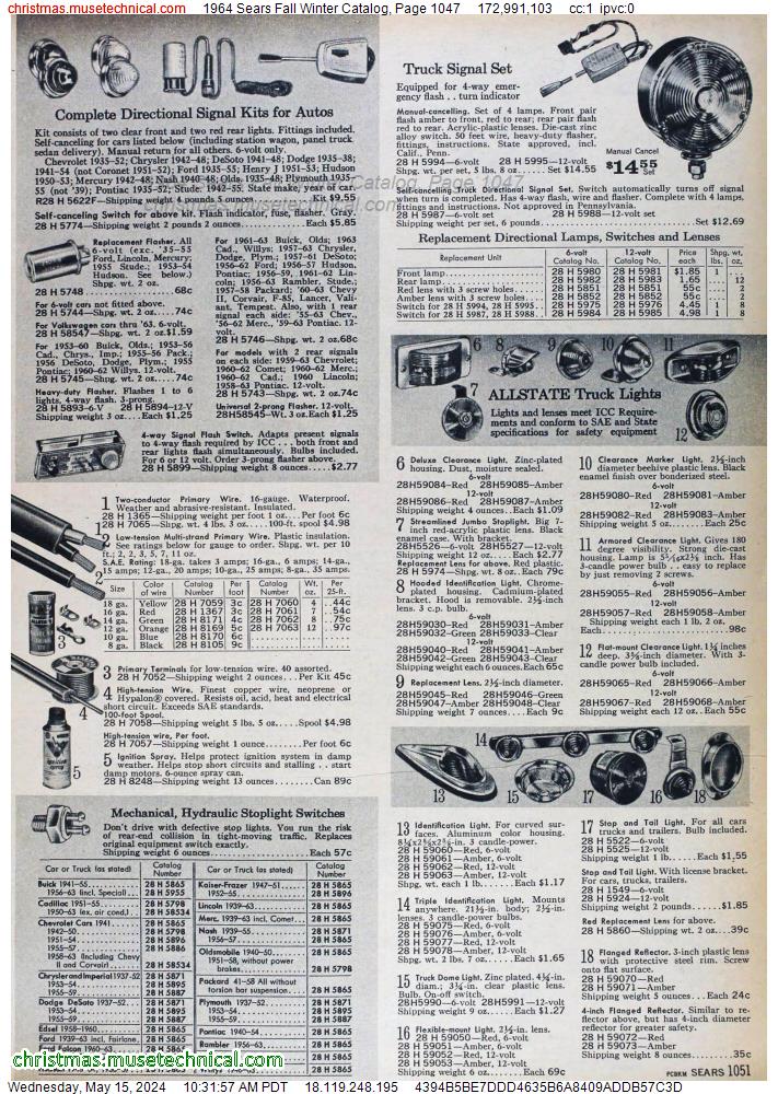 1964 Sears Fall Winter Catalog, Page 1047