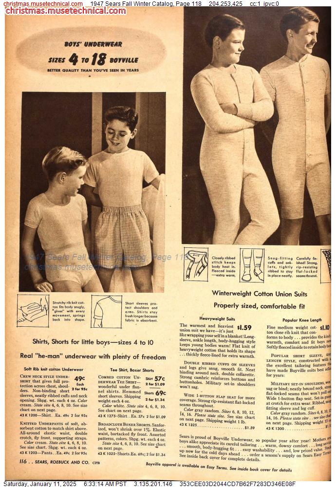 1947 Sears Fall Winter Catalog, Page 118