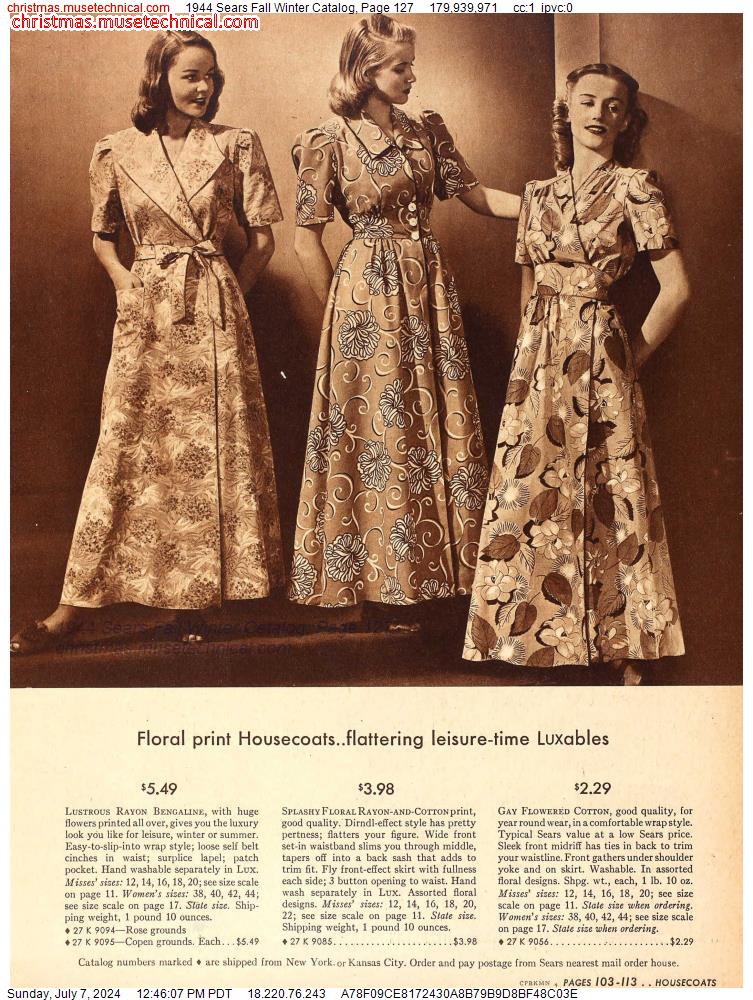 1944 Sears Fall Winter Catalog, Page 127
