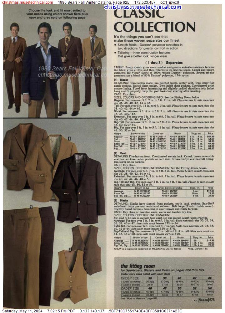 1980 Sears Fall Winter Catalog, Page 625
