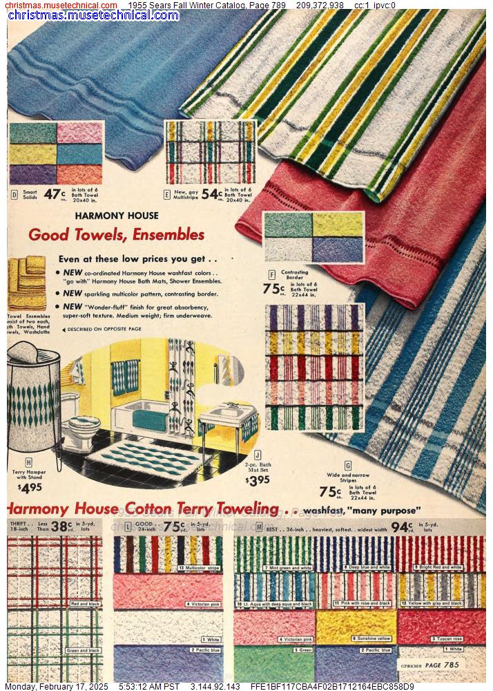 1955 Sears Fall Winter Catalog, Page 789