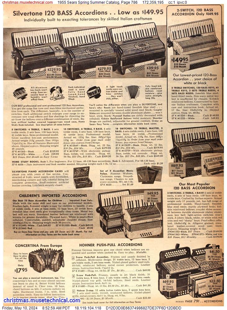 1955 Sears Spring Summer Catalog, Page 786