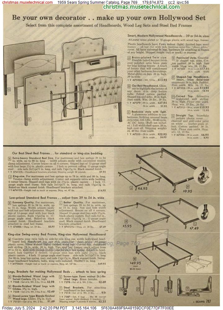 1959 Sears Spring Summer Catalog, Page 769