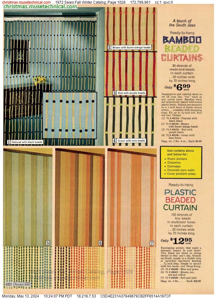 1972 Sears Fall Winter Catalog, Page 1028
