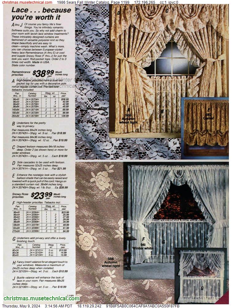 1986 Sears Fall Winter Catalog, Page 1199