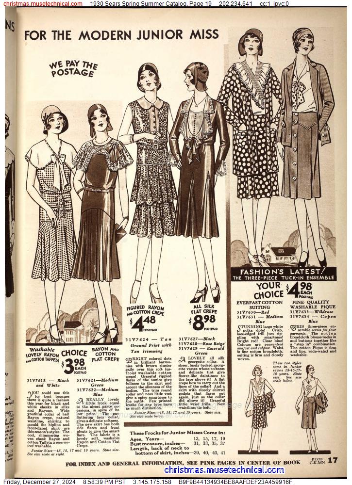 1930 Sears Spring Summer Catalog, Page 19