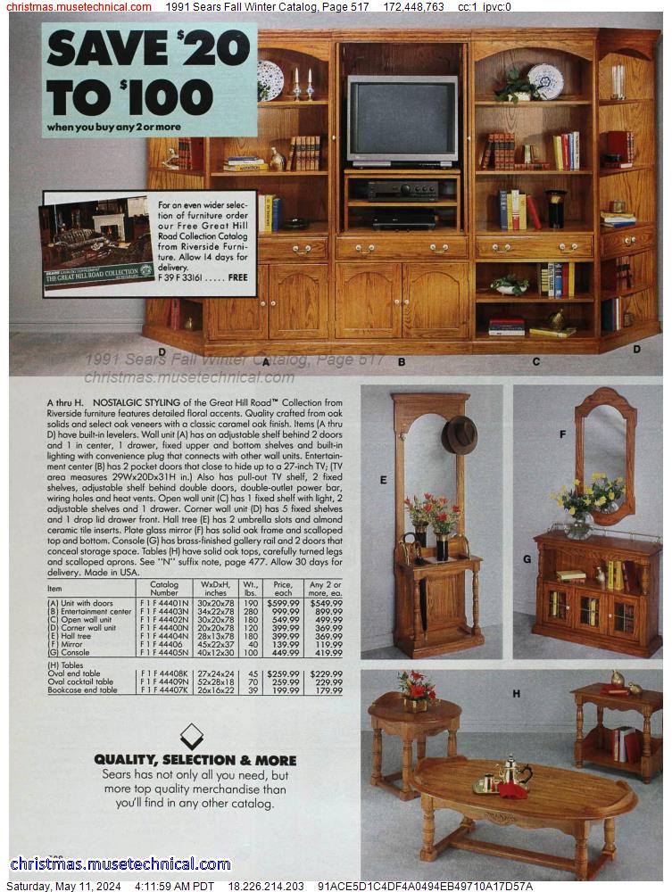 1991 Sears Fall Winter Catalog, Page 517