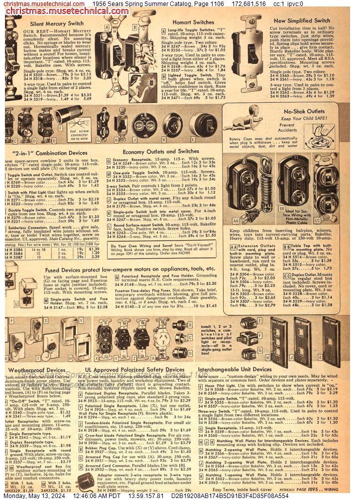 1956 Sears Spring Summer Catalog, Page 1106