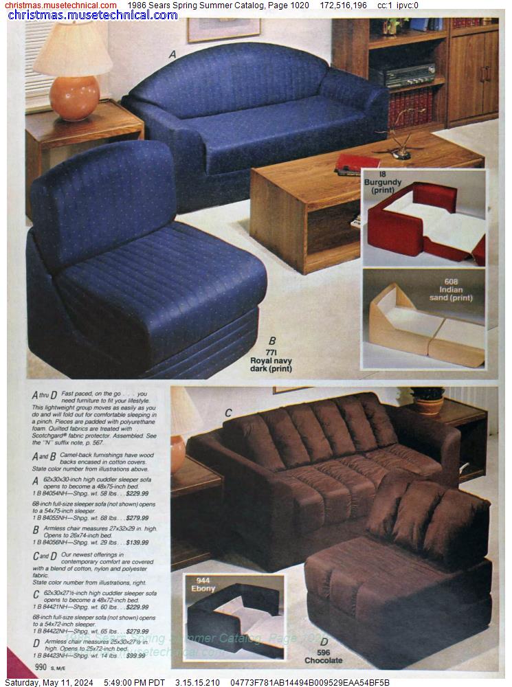 1986 Sears Spring Summer Catalog, Page 1020