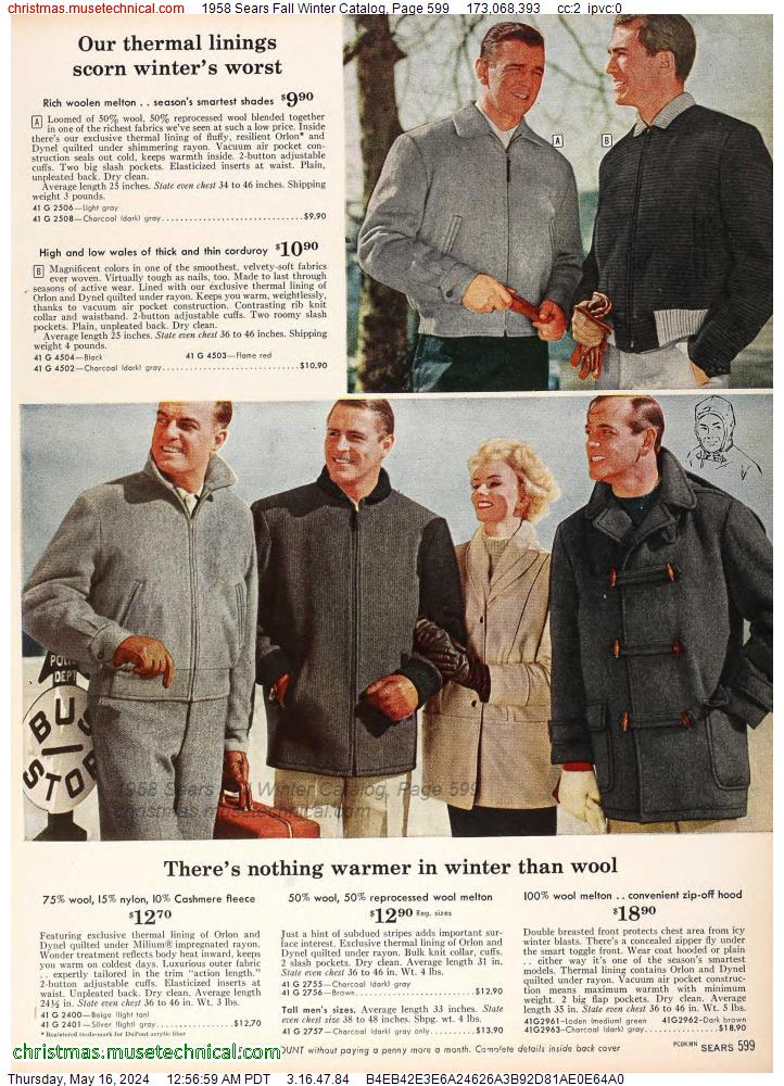 1958 Sears Fall Winter Catalog, Page 599